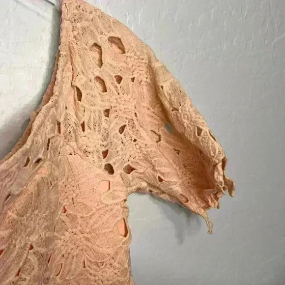 BOOHOO Boutique Off Shoulder Lace Skater Blush Dress NWT Size 14 - Picture 8 of 13